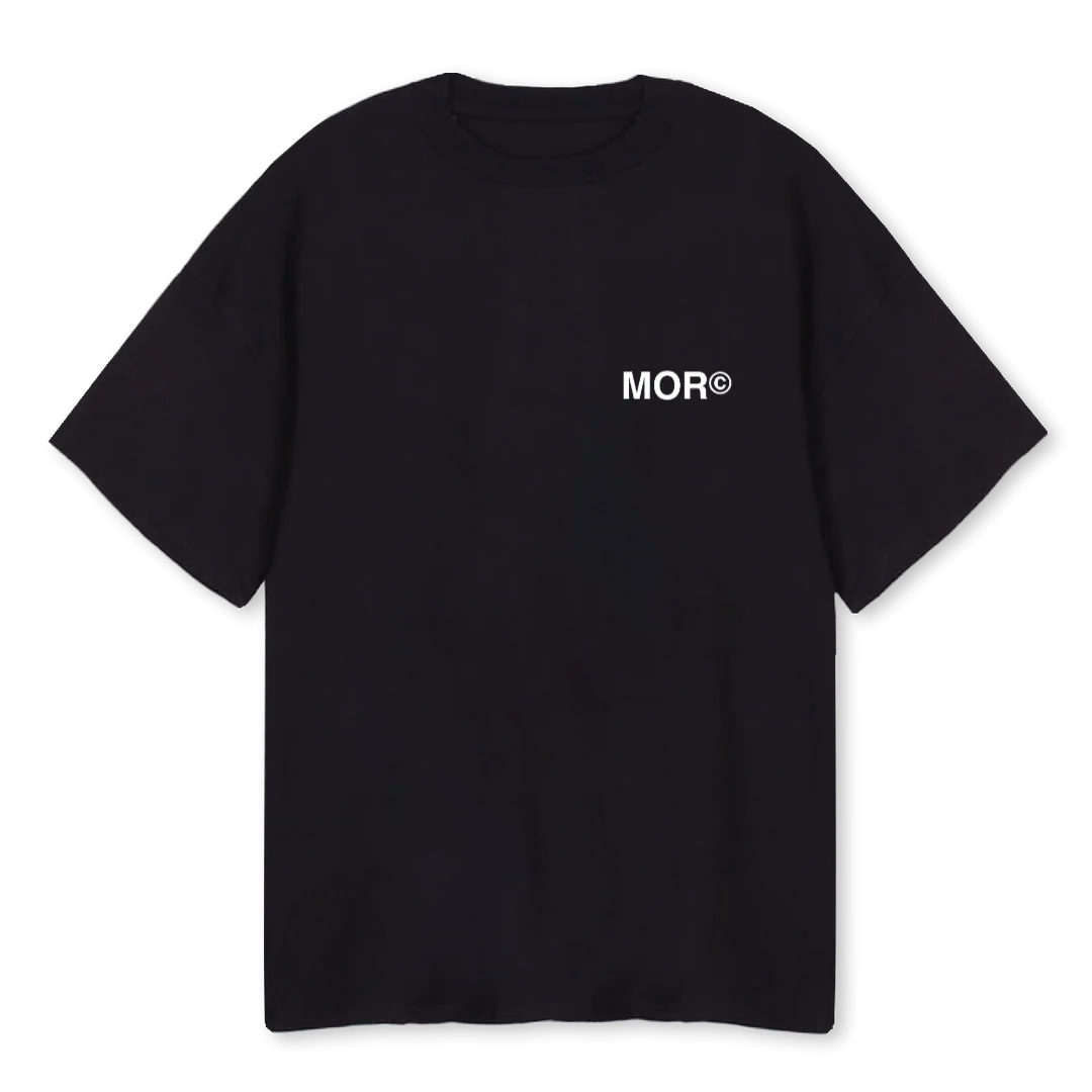WHTE SHIRT Black Oversized Tee.