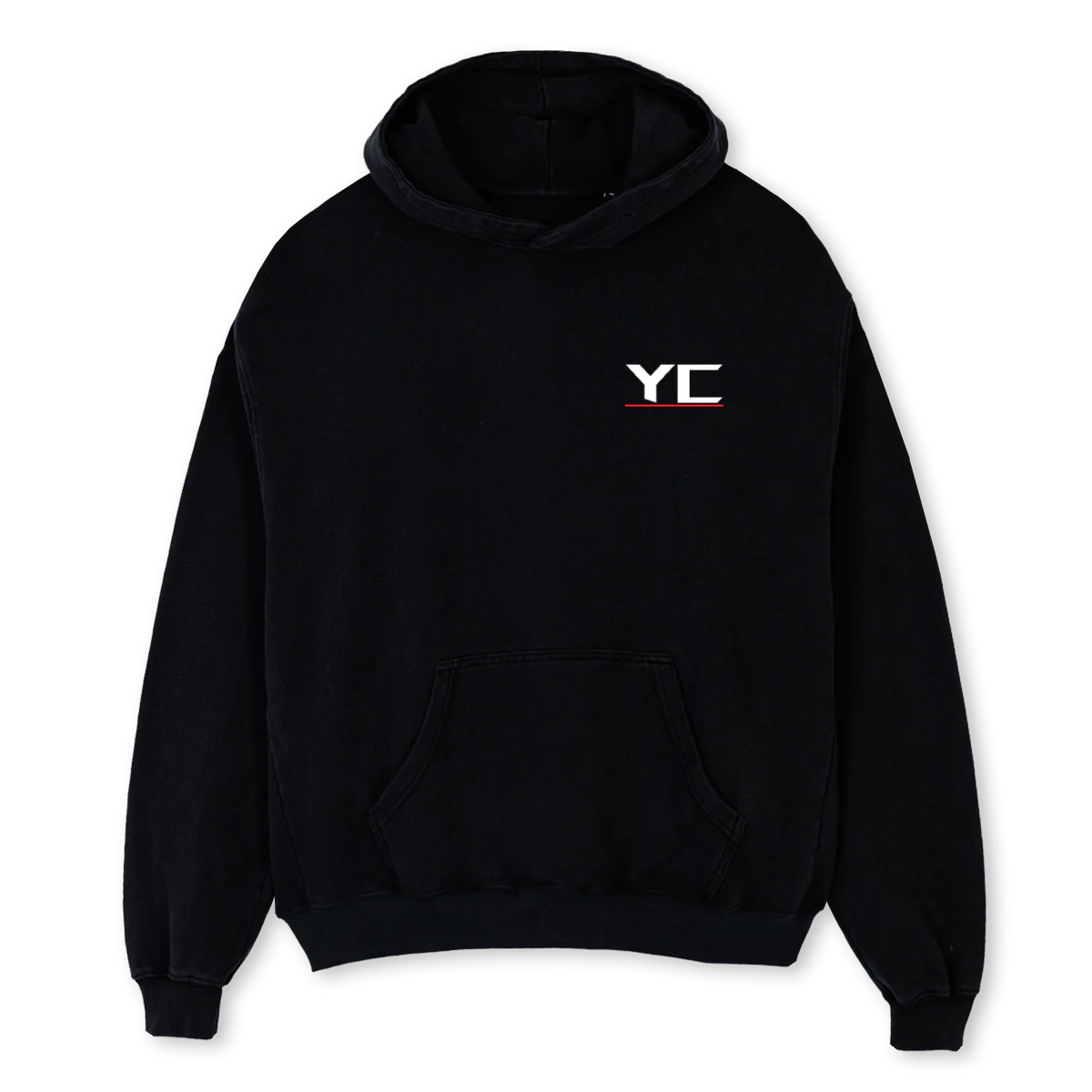 WHYCHAOSSCHW Black Oversized Hoodie.