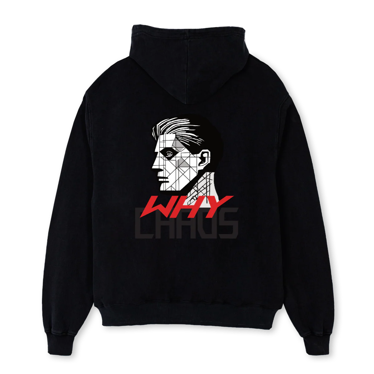 WHYCHAOSSCHW Black Oversized Hoodie. - Image 2