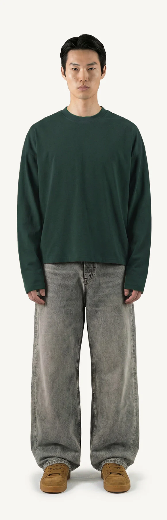 Wild Green Oversized Boxy LS Tee. - Image 2