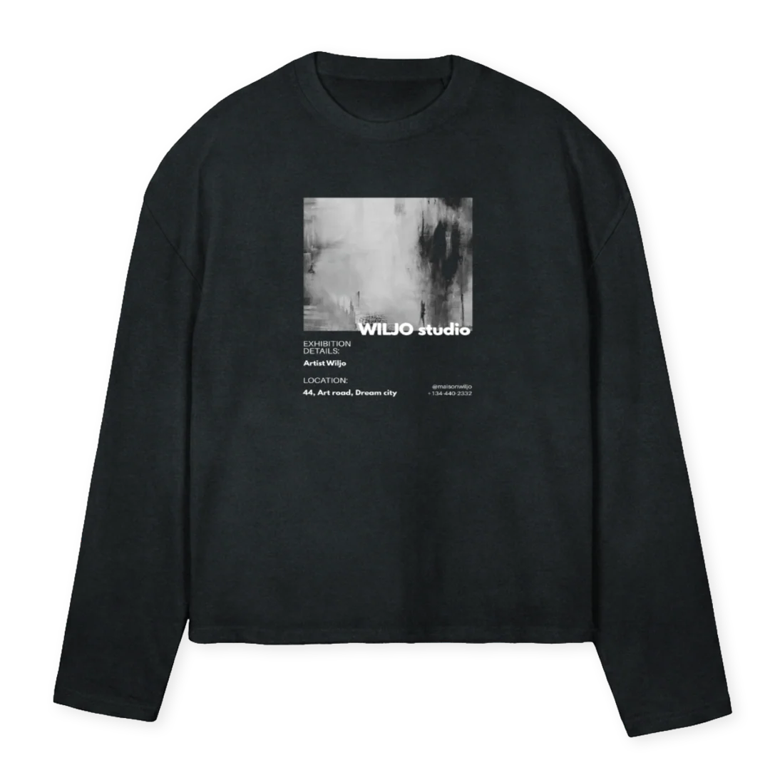 WILJOLLSTUDIO Vintage Black Oversized Boxy LS Tee.
