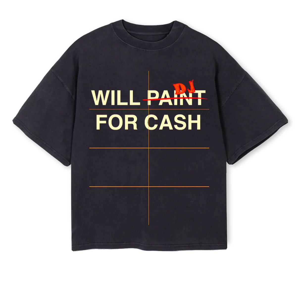 WILLPAINTNEWTEE Vintage Black Oversized Boxy Tee.