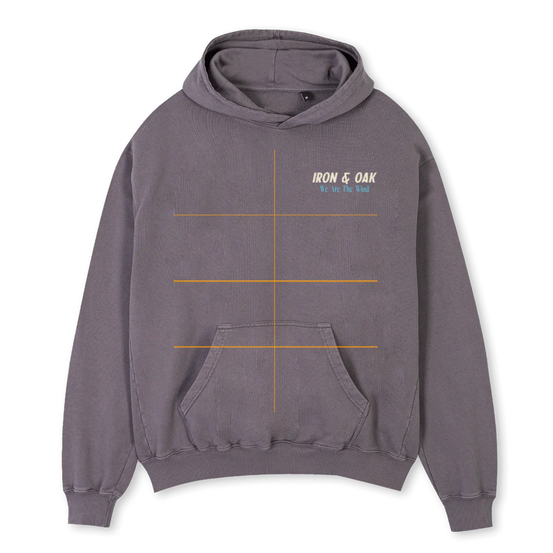 WIND Pigment Grey Oversized Hoodie.