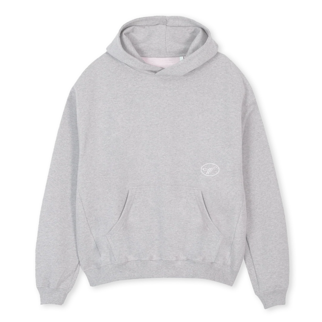 WINDING  Light Grey Marl Oversized Hoodie.