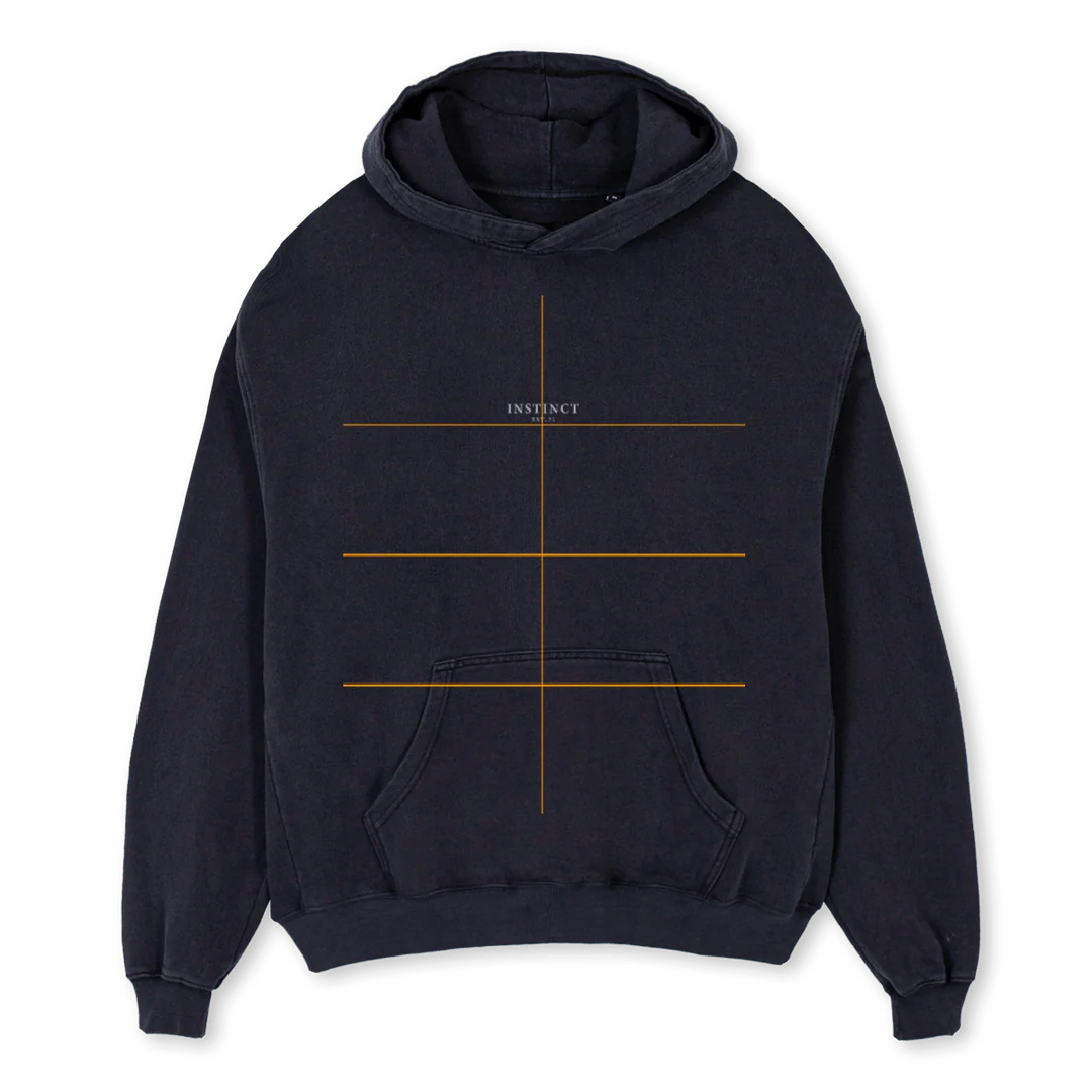 WINGS COLLECTION Vintage Black Oversized Hoodie.