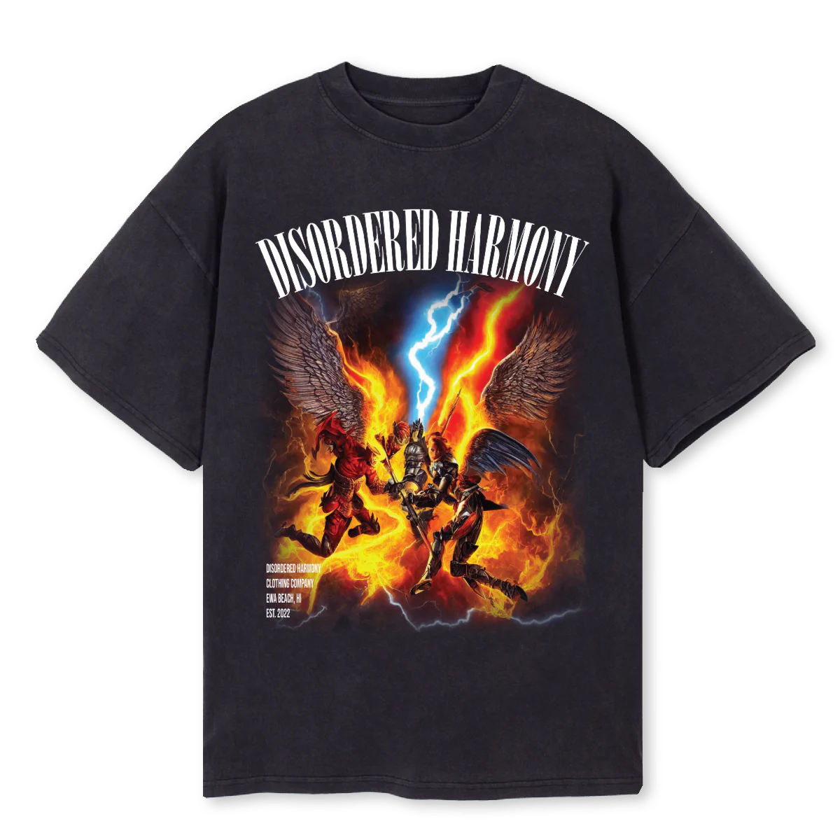 WINGS OF PRIDE Vintage Black Oversized Tee.