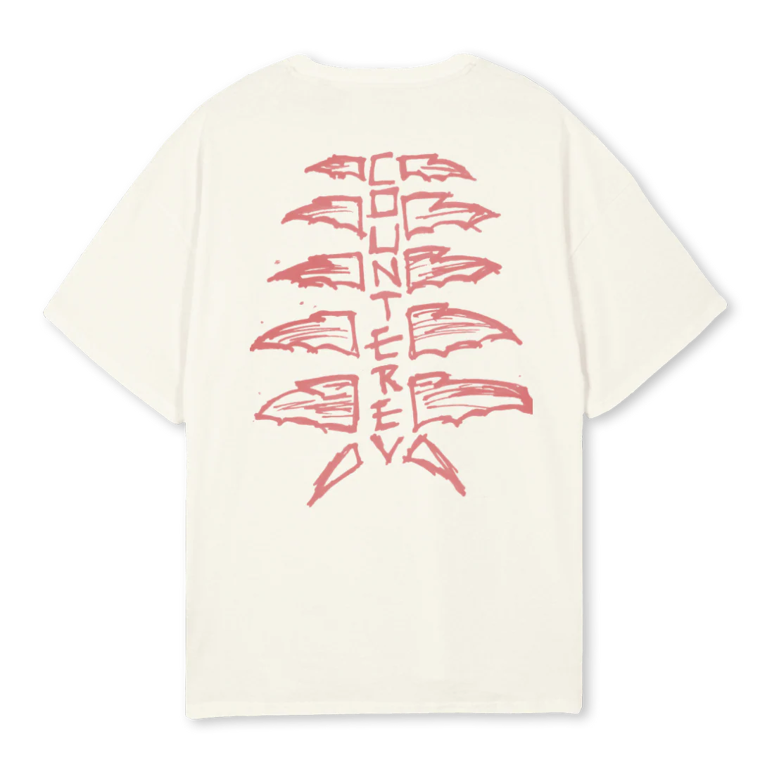 WINGS RED Cream Oversized Tee. - Image 2