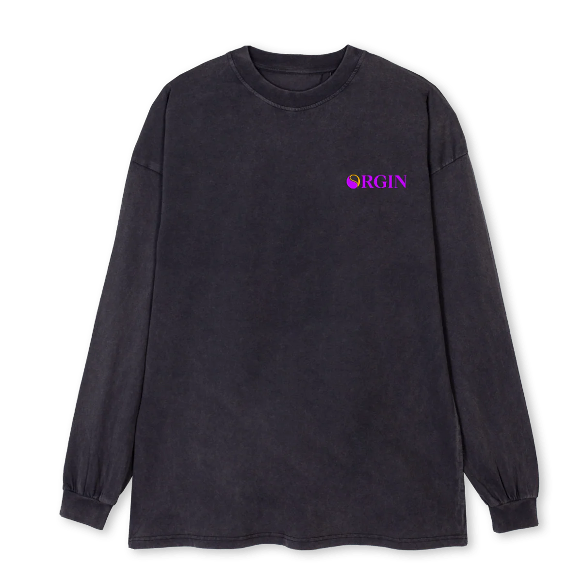WINGS Vintage Black Oversized LS Tee.