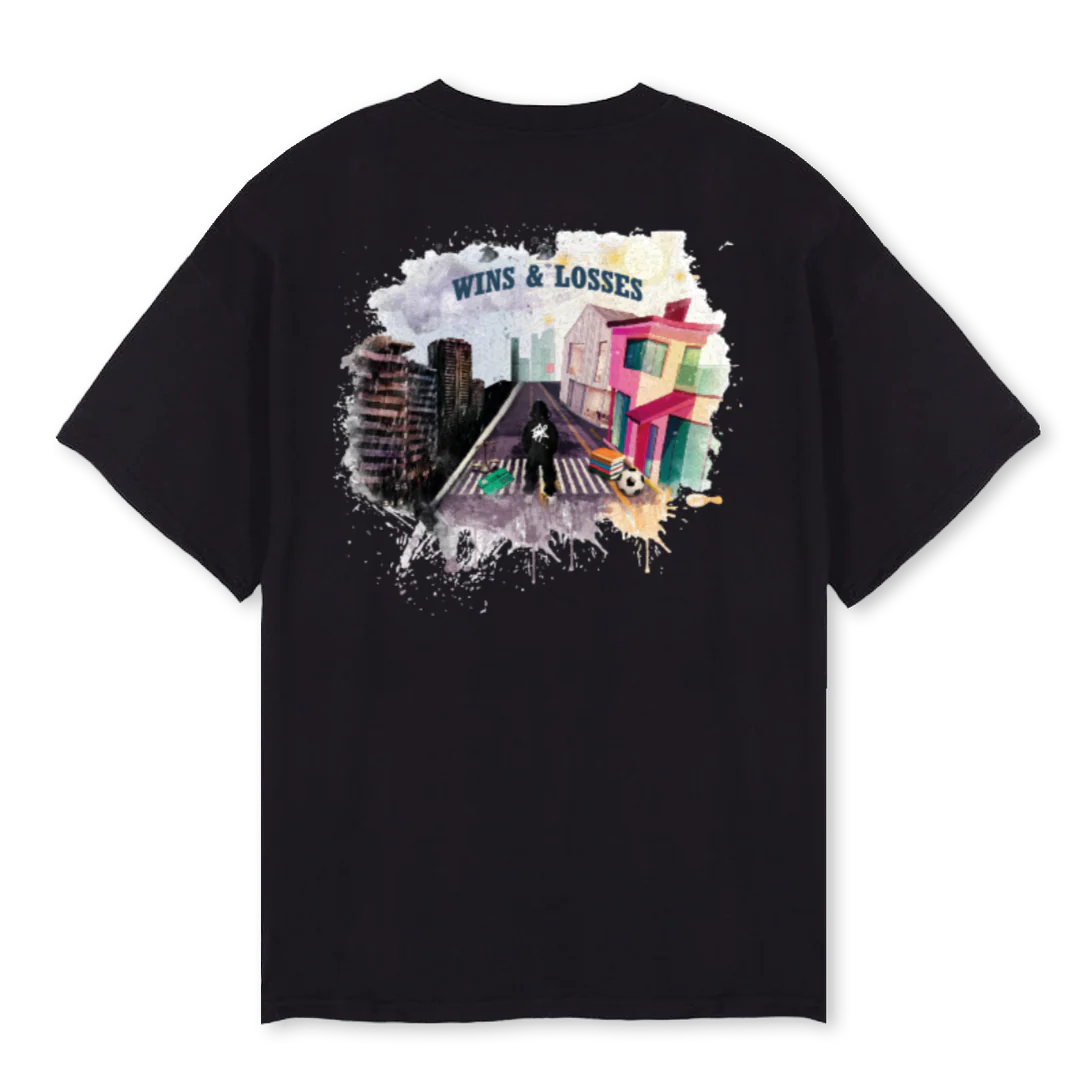 WINS AND LOSSES Black Oversized Tee. - Image 2