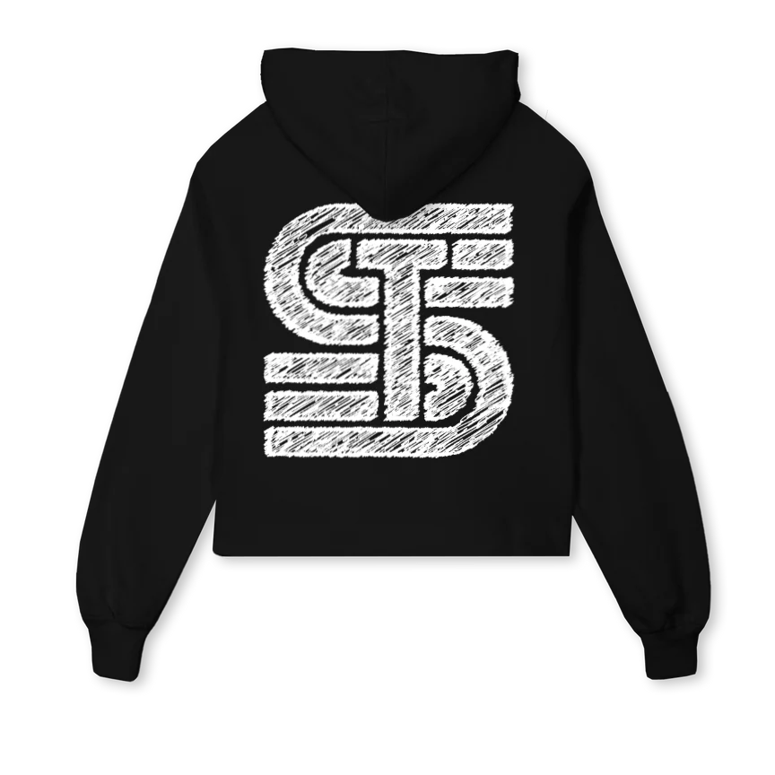 WINTERFEMALE Black Cropped Hoodie. - Image 2