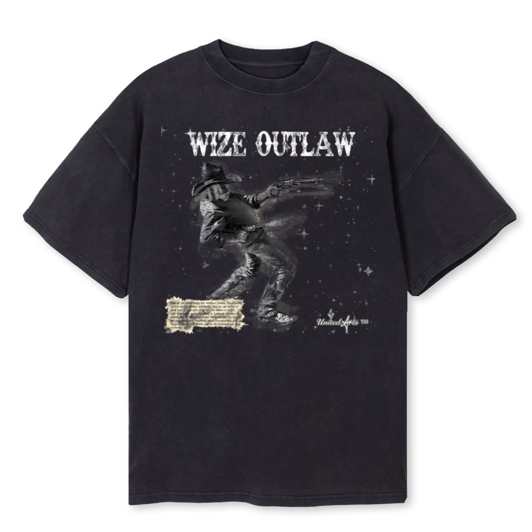 WIZE ONEZD Vintage Black Oversized Tee.