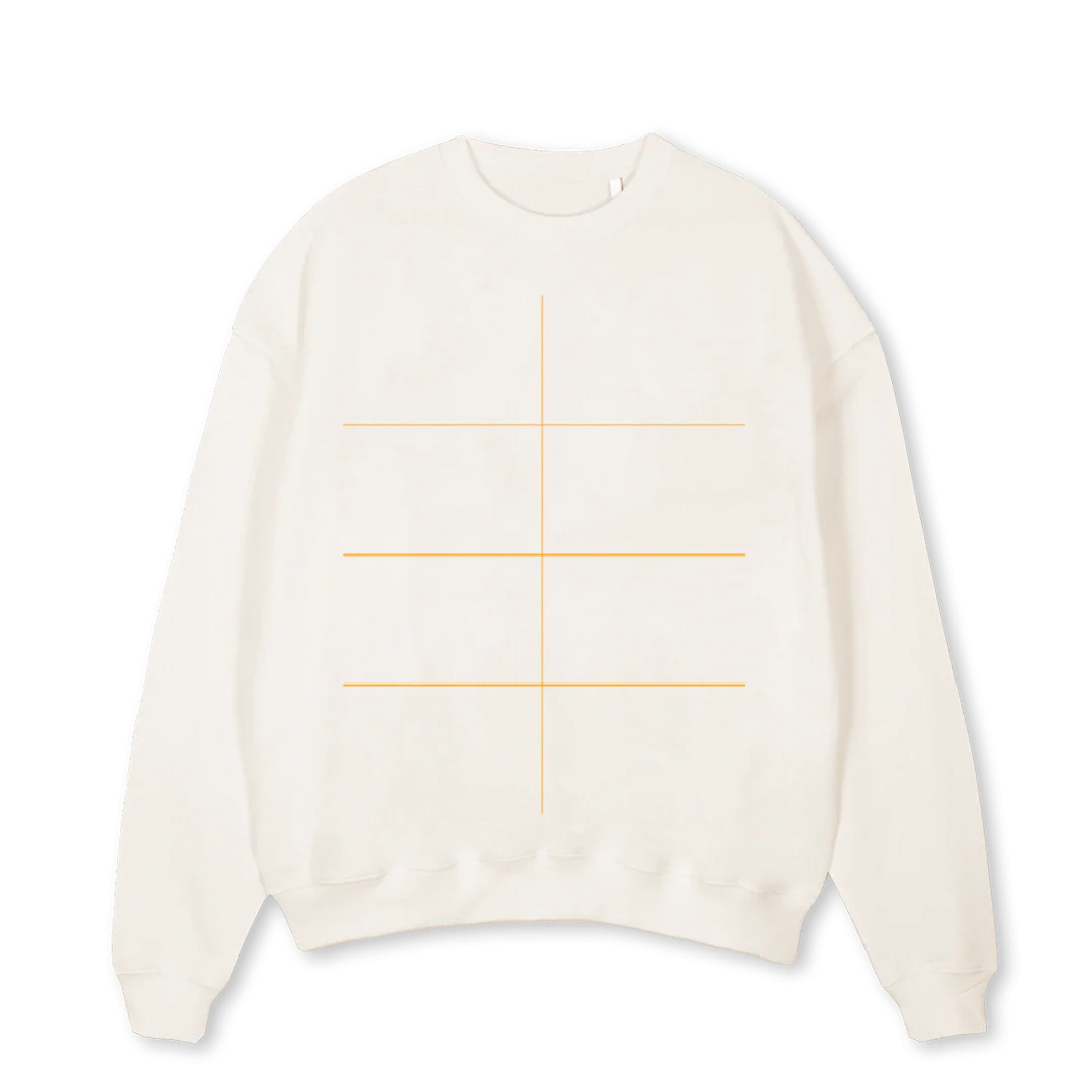 WLCM TO PRG BL Cream Oversized Crewneck Sweater.