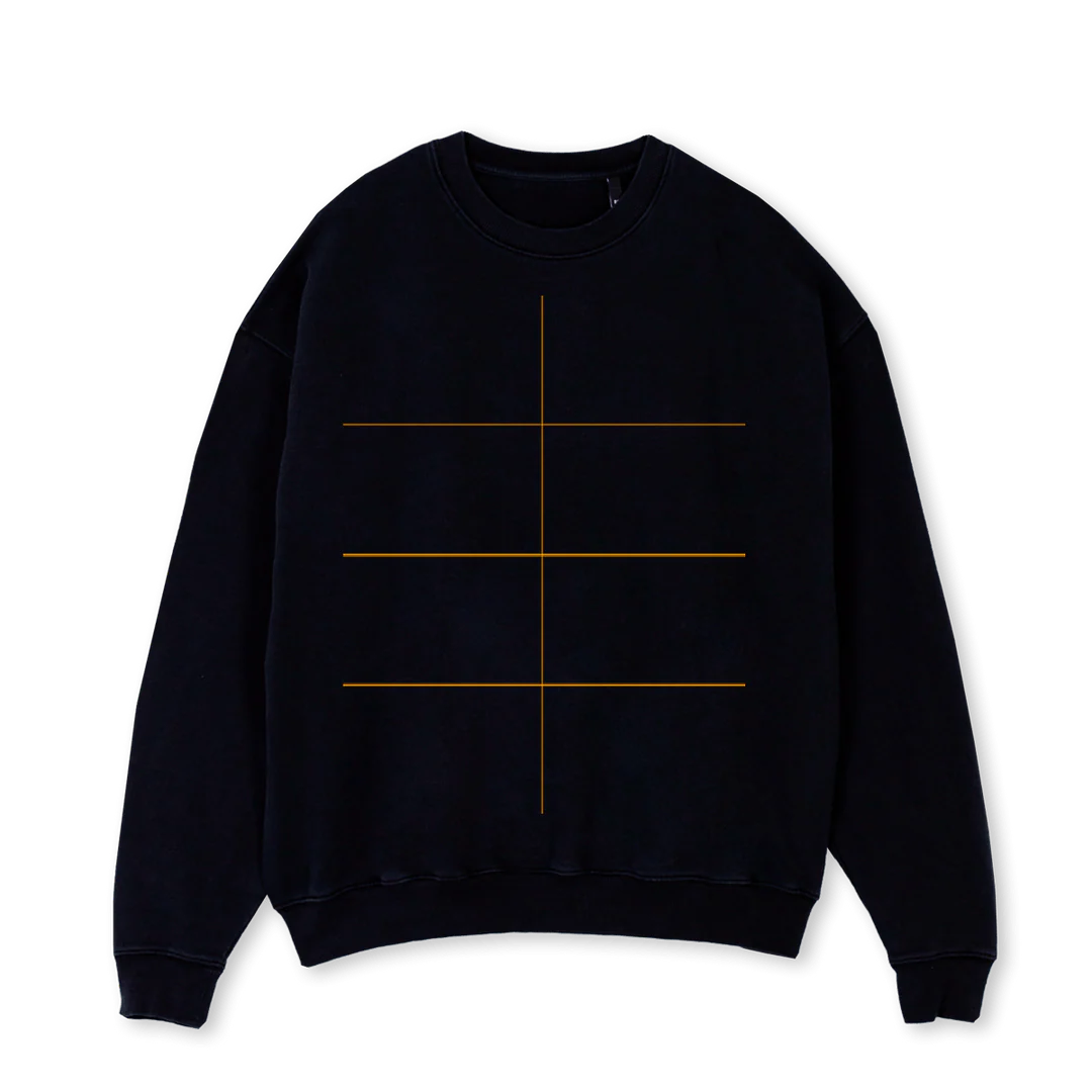 WLCM TO PRG YL Black Oversized Crewneck Sweater.