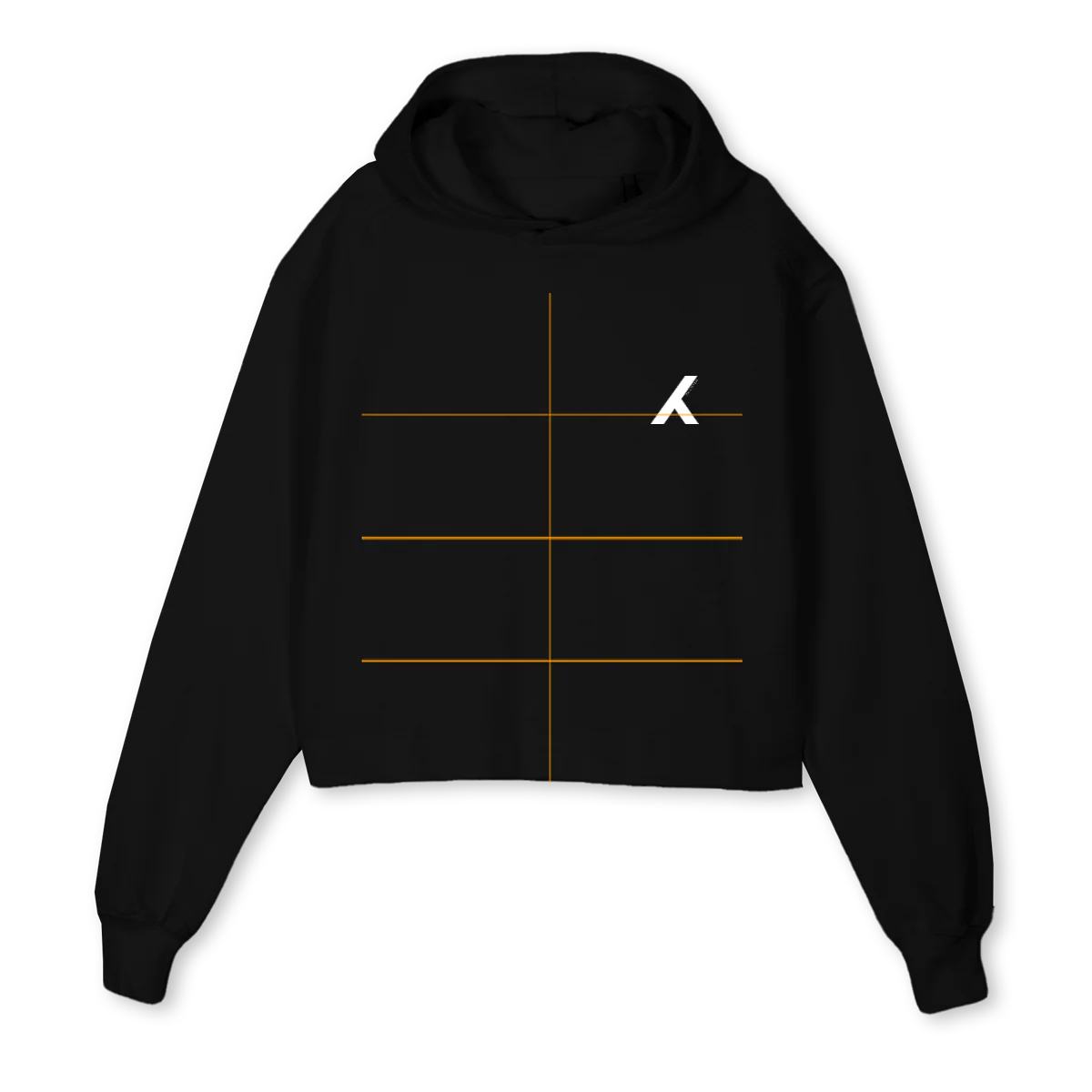 WMNHOODIEBLACK Black Cropped Hoodie.