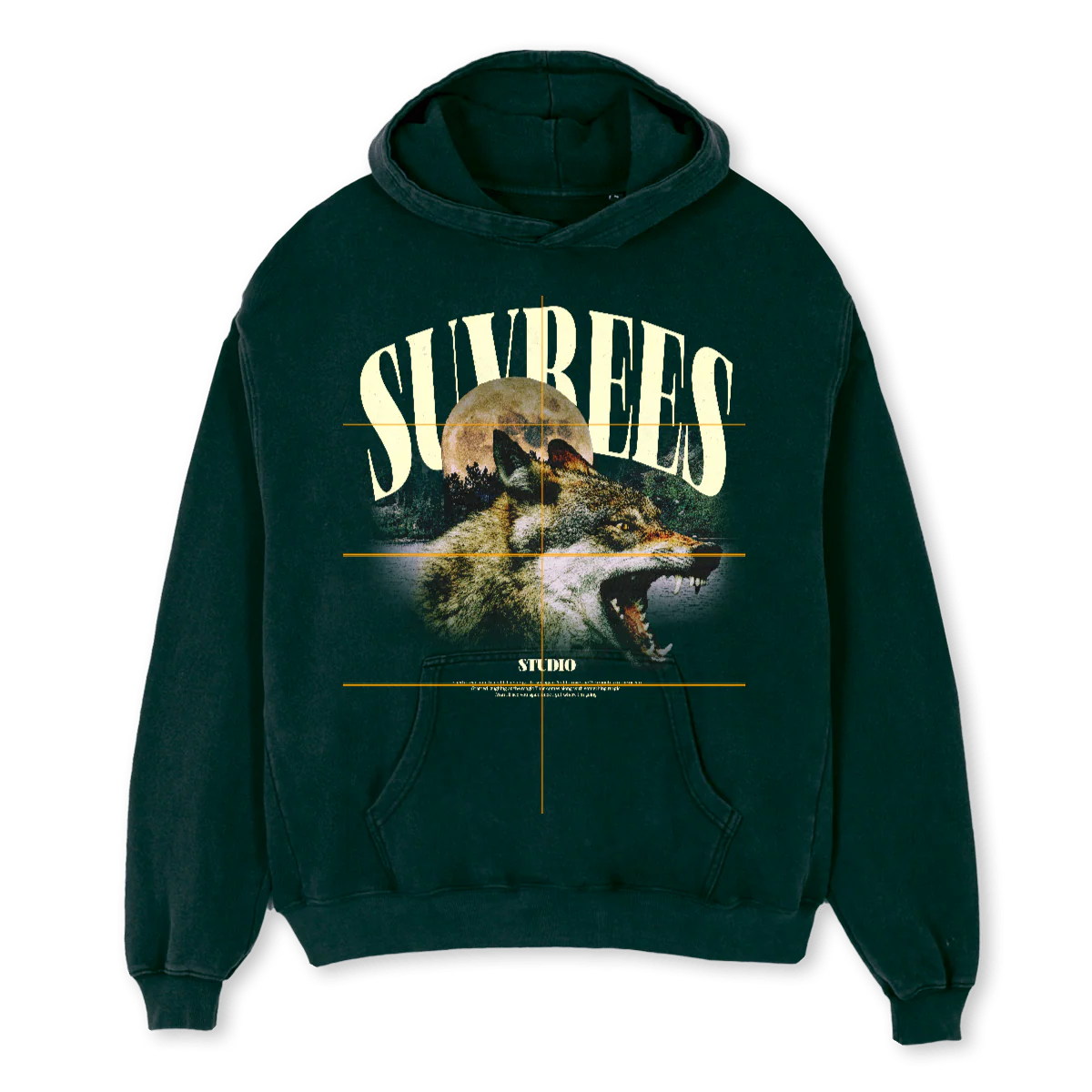 WOLFPACK HOODY Wild Green Oversized Hoodie.