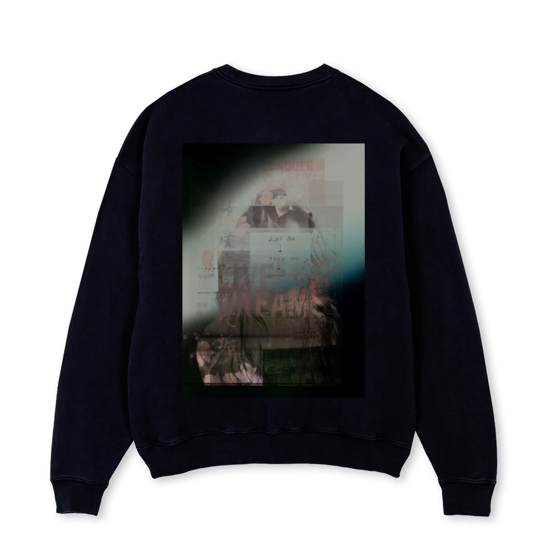 WOMAN Black Oversized Crewneck Sweater. - Image 2