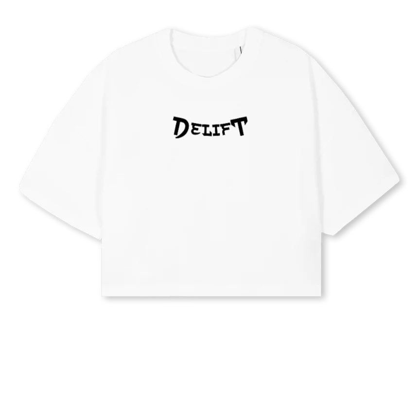 WOMANWHITE White Cropped Oversized Tee.