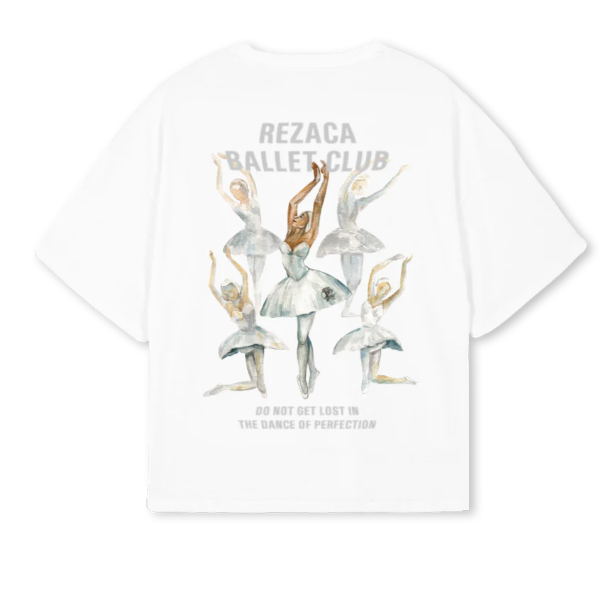BALLETX_W White Oversized Boxy Tee - Image 2