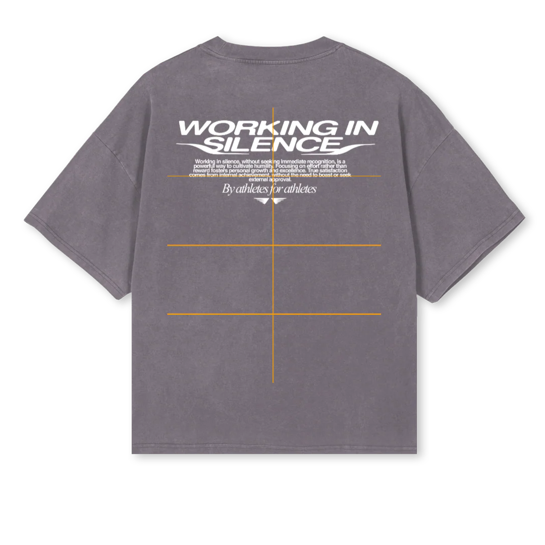 WORK IN SILENCE Pigment Grey Oversized Boxy Tee. - Image 2