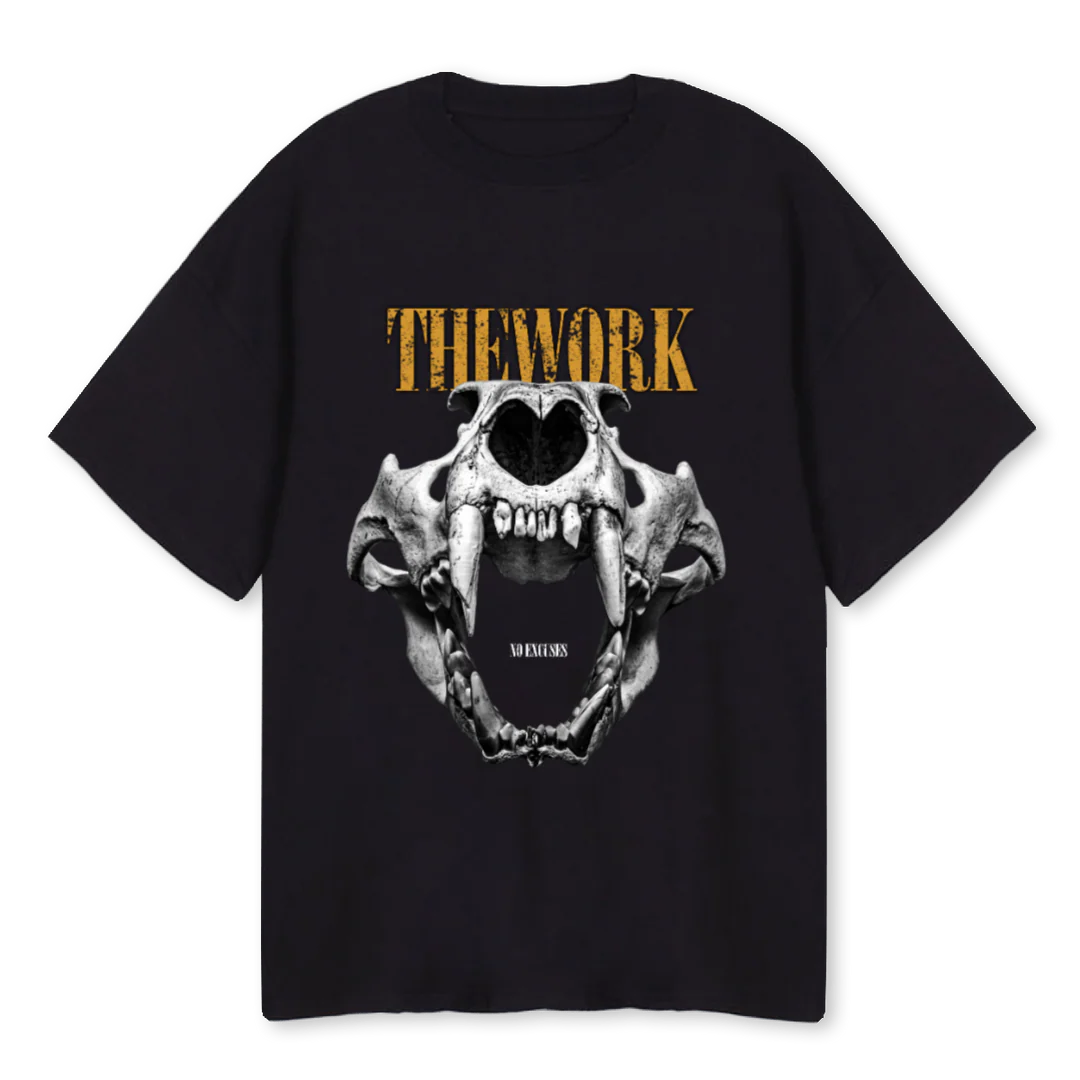 WORKSKULL Black Oversized Tee.
