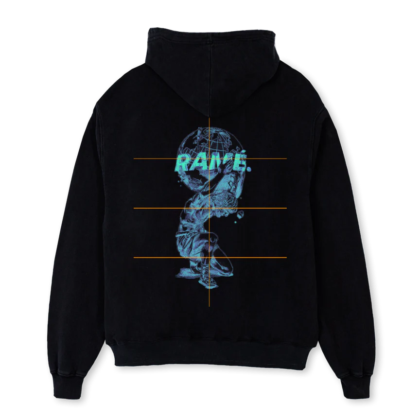 WORLDBLUEGOD Black Oversized Hoodie. - Image 2