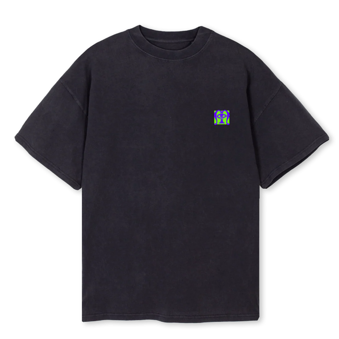 WRITTEN LOG Vintage Black Oversized Tee.