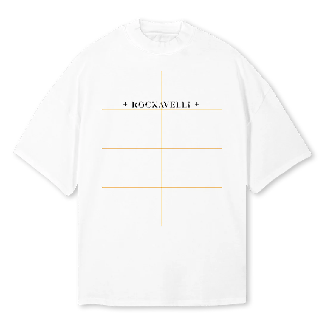WRXTWO White Oversized Mock Neck Tee.