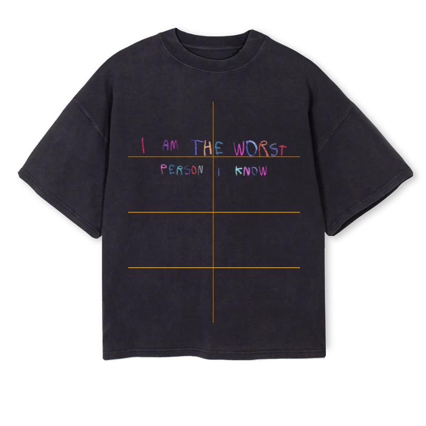WUURSTBLACK Vintage Black Oversized Boxy Tee.