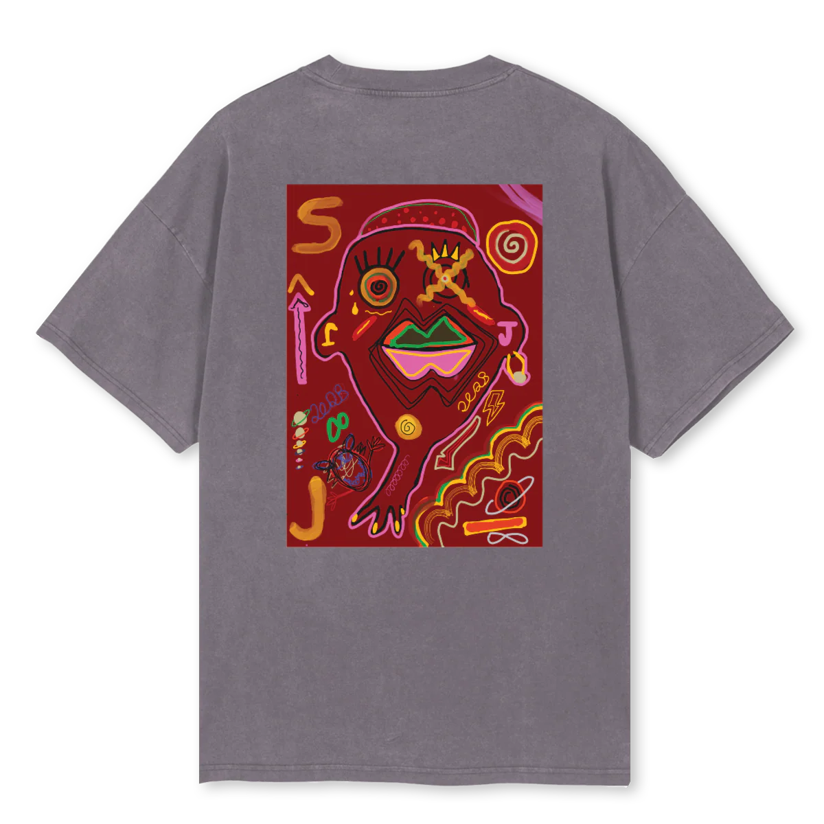 WZDM ABSTRKTUS Pigment Grey Oversized Tee. - Image 2