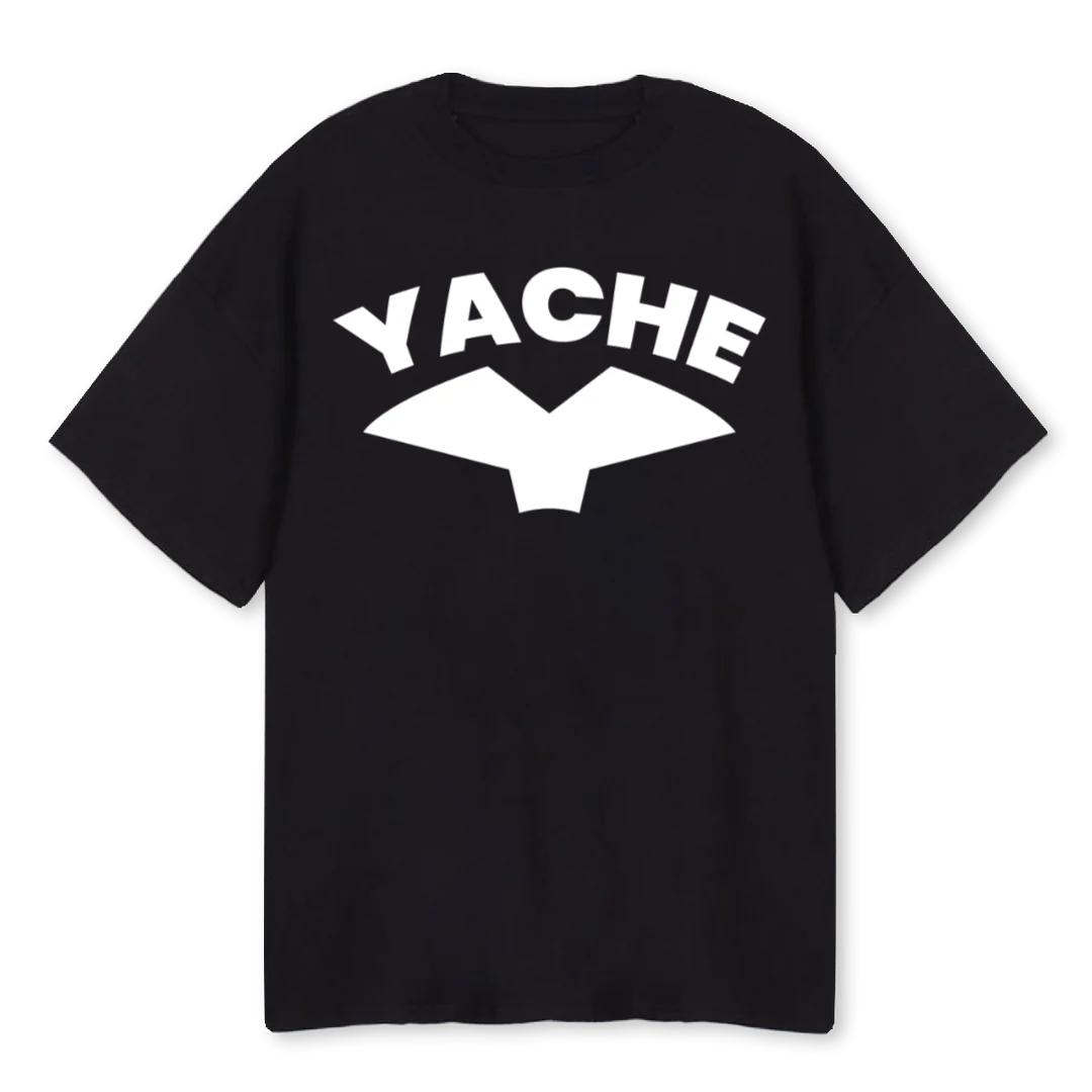 YACHE I Black Oversized Tee.
