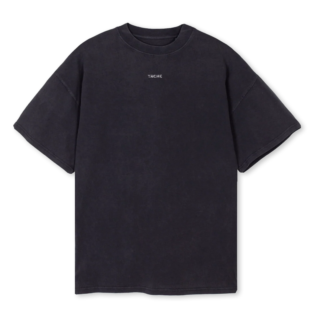 YACHEOFF Vintage Black Oversized Tee.
