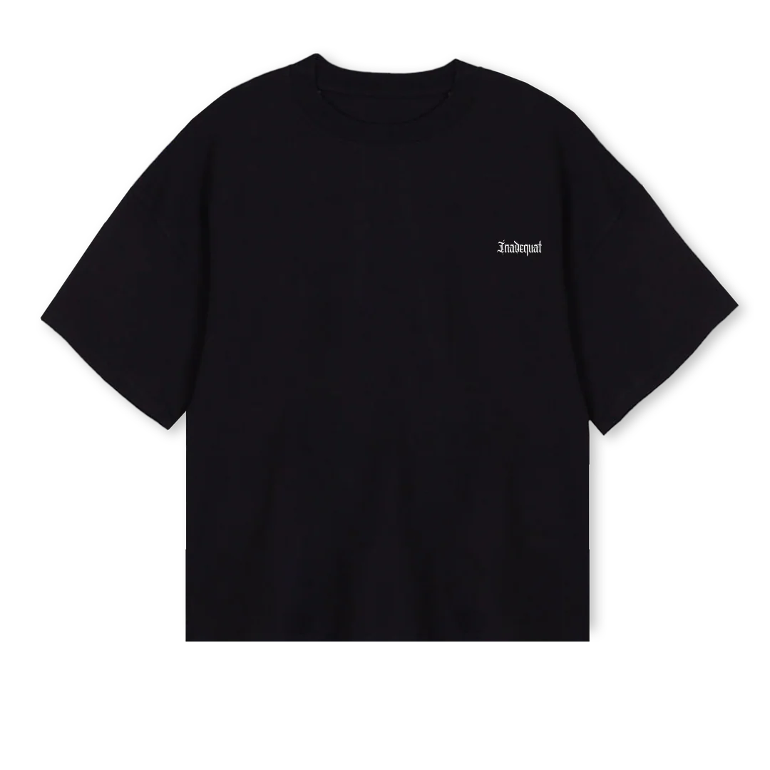YANEGAY Black Oversized Boxy Tee.