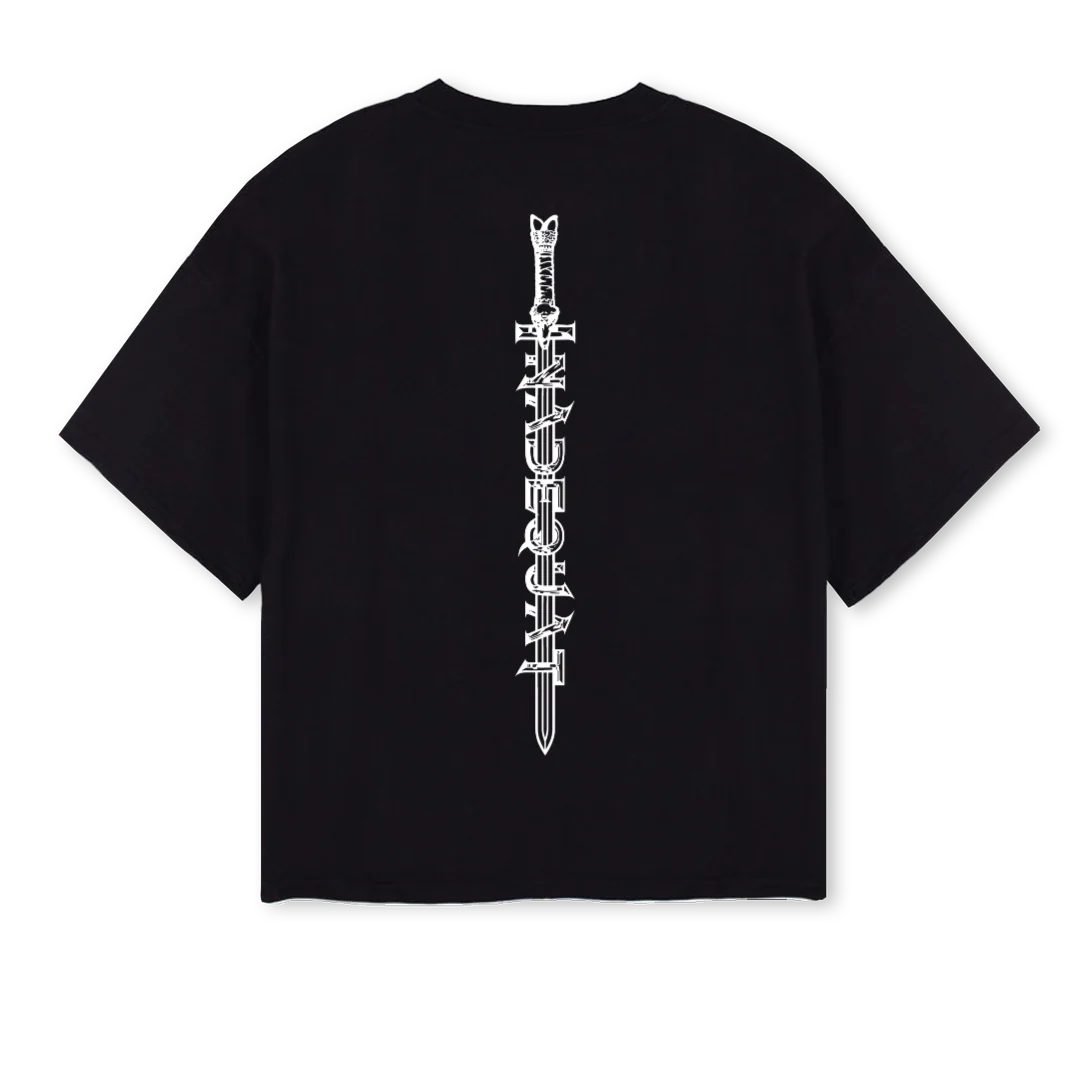 YANEGAY Black Oversized Boxy Tee. - Image 2