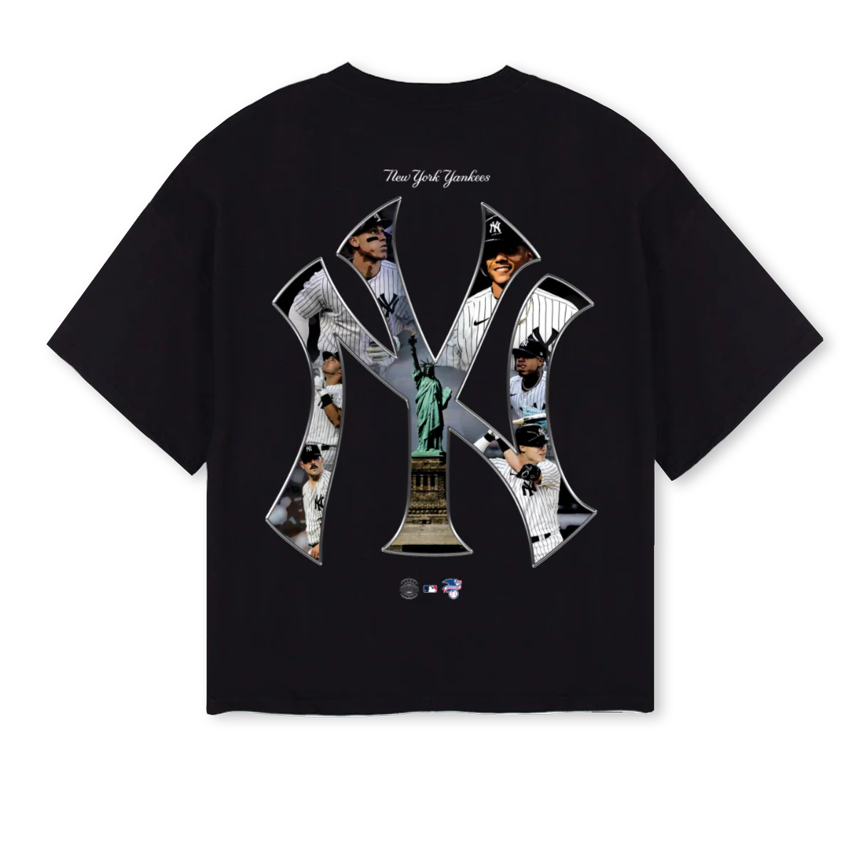 YANKEES Black Oversized Boxy Tee. - Image 2