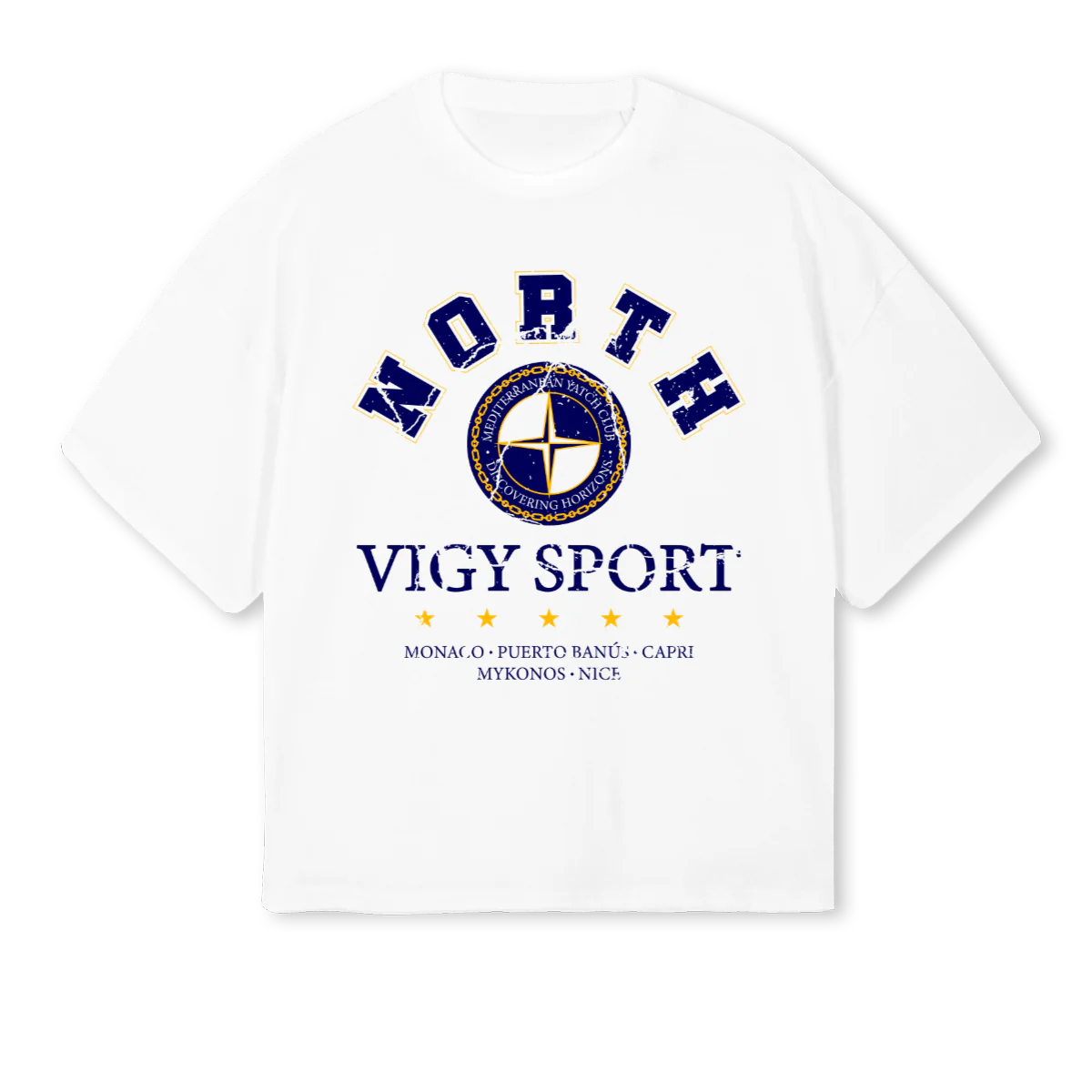 YATCHBOXY White Oversized Boxy Tee.