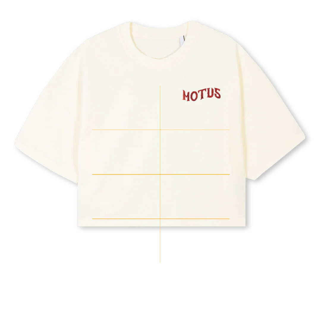 YBDF II CRP Cream Cropped Oversized Tee.