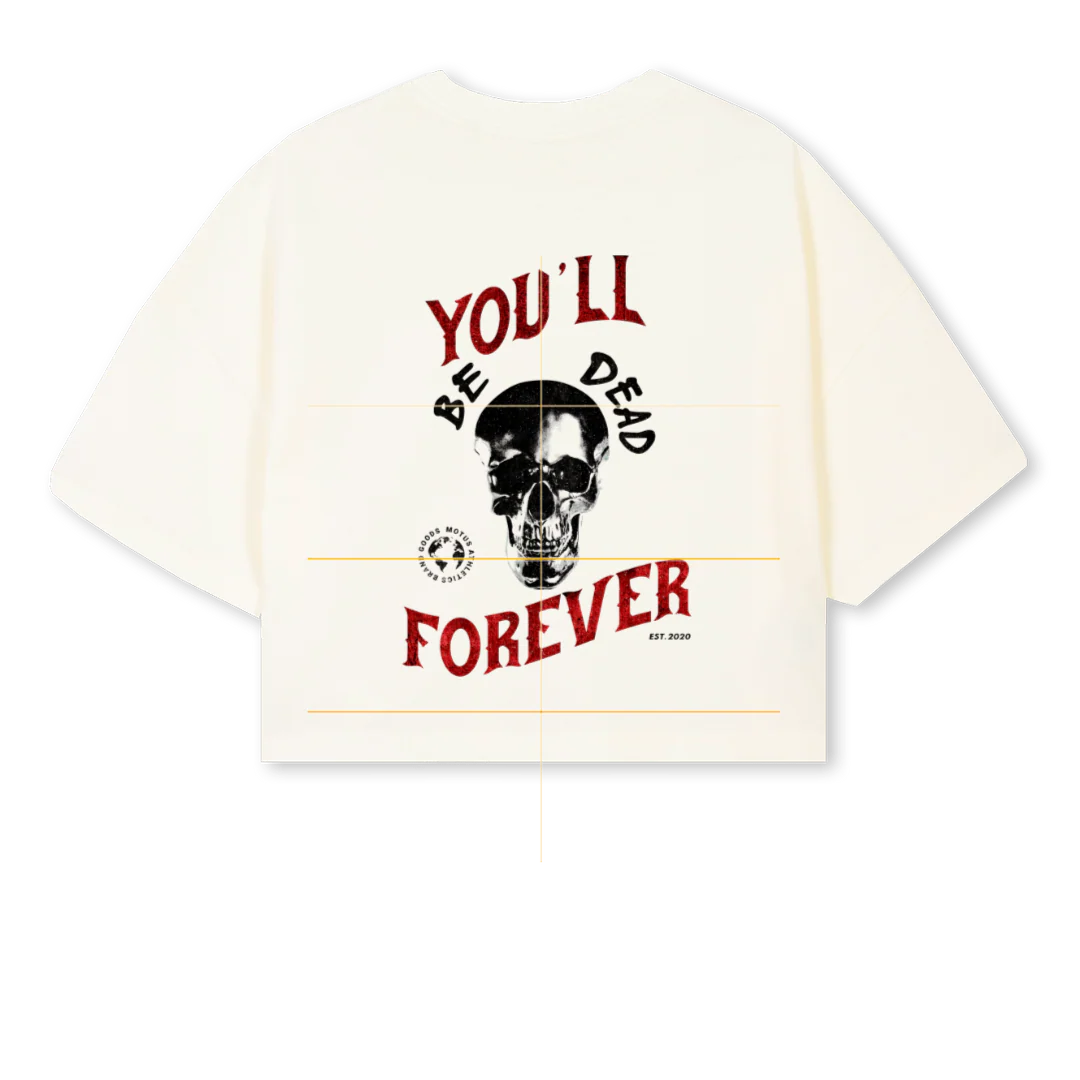 YBDF II CRP Cream Cropped Oversized Tee. - Image 2