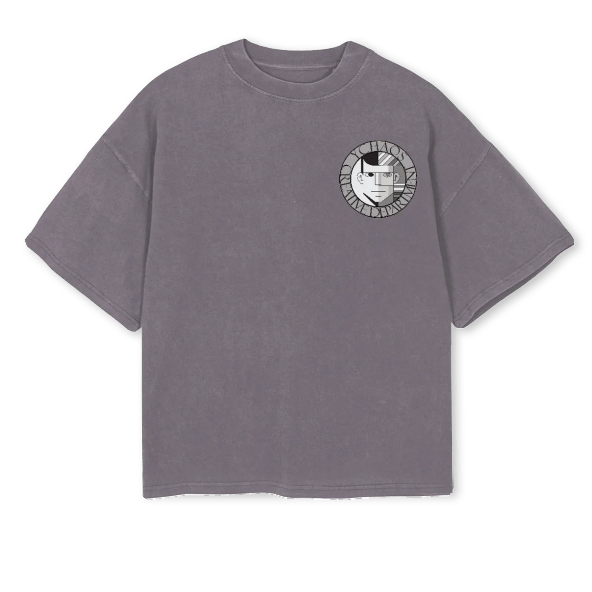 YCCDGRAU Pigment Grey Oversized Boxy Tee.