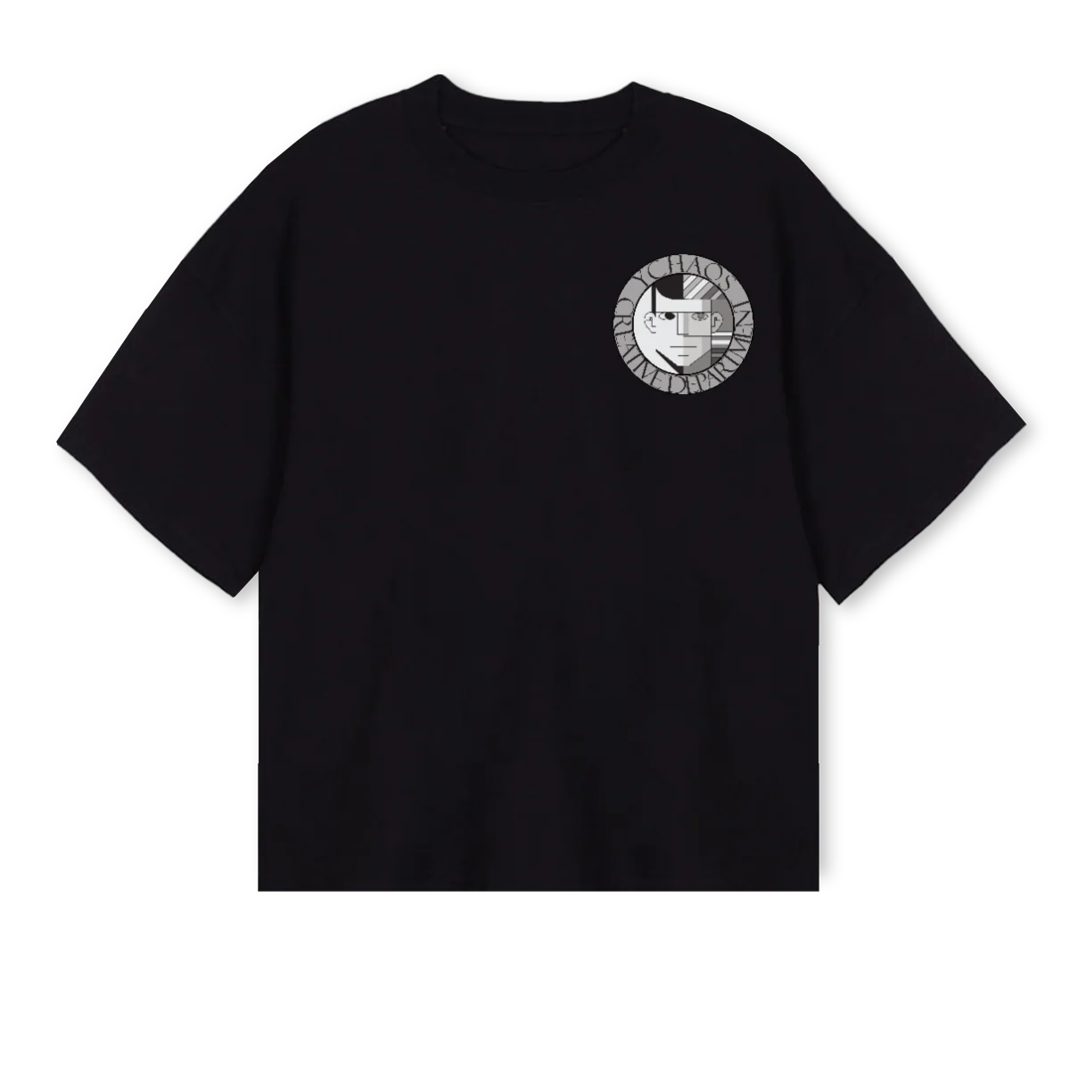YCCDSCHW Black Oversized Boxy Tee.
