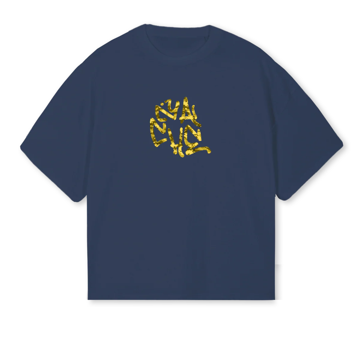 YELLOWCAMO Navy Blue Oversized Boxy Tee.