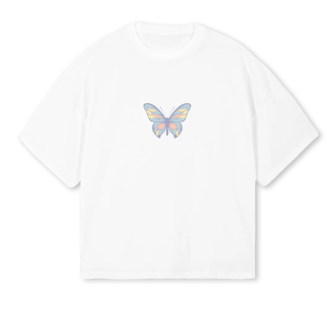 YLFRETTUB White Oversized Boxy Tee.