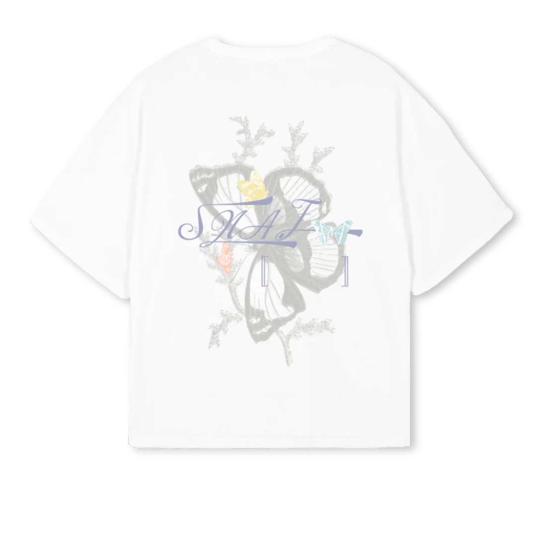 YLFRETTUB White Oversized Boxy Tee. - Image 2