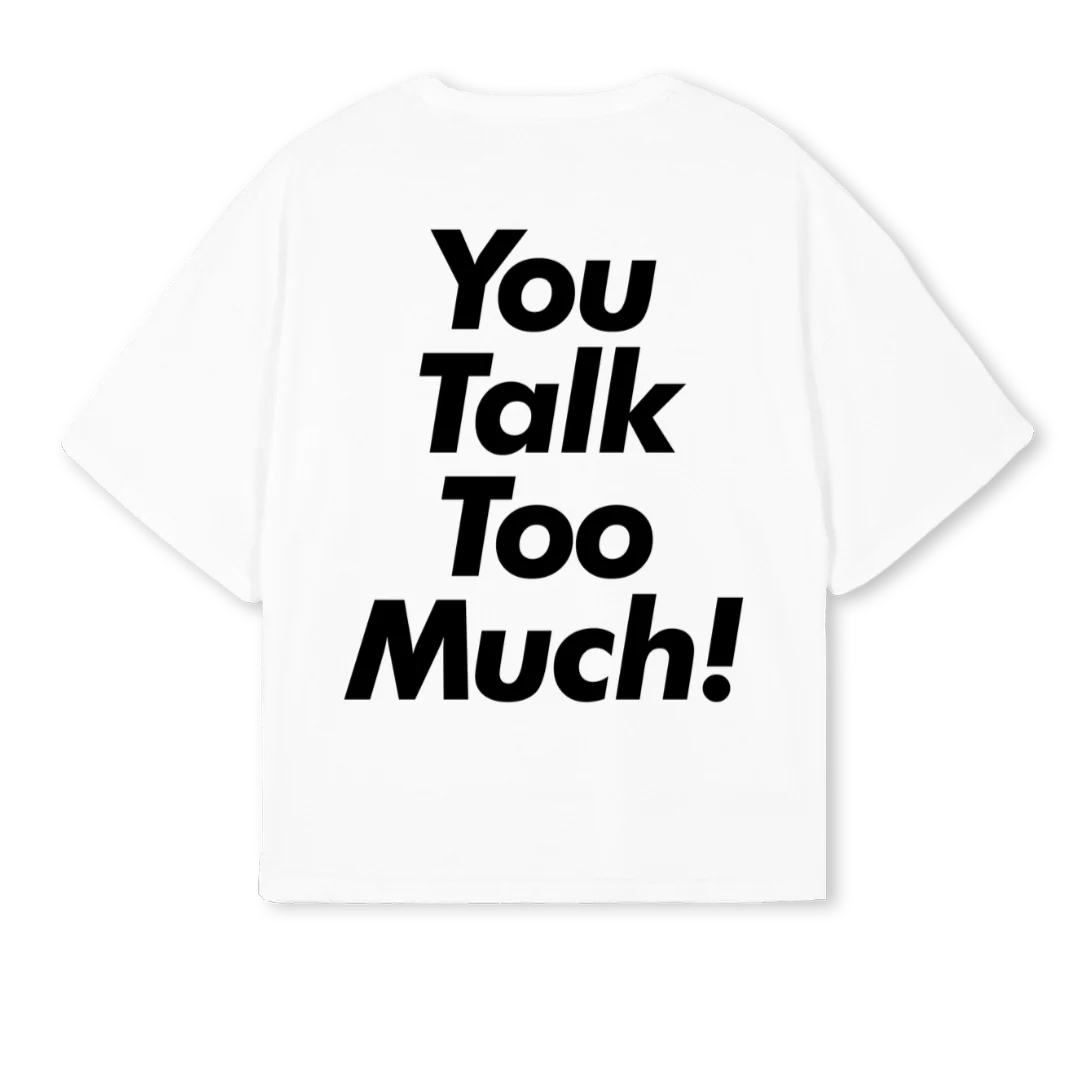 YOUTALKTOMUCH White Oversized Boxy Tee. - Image 2