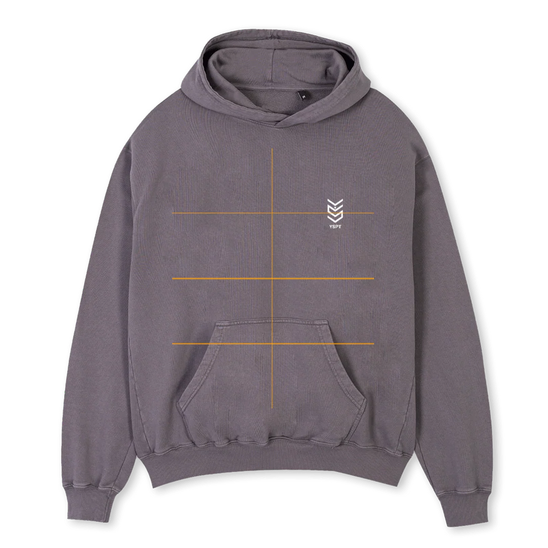 YSPT BASIC GREY Pigment Grey Oversized Hoodie.