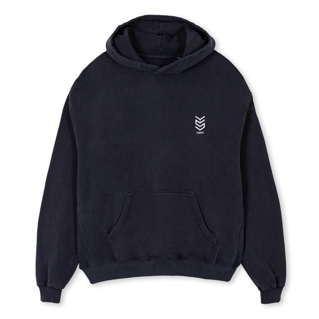 YSPT HOODIE Vintage Black Oversized Hoodie.