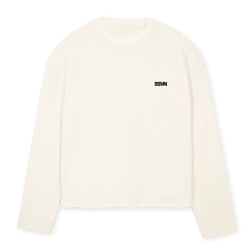 SSVNBASIC_VW Vintage White Oversized Boxy LS Tee.