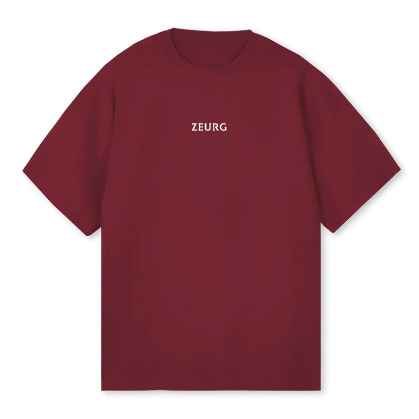 ZEURGCLASSIC Burgundy Oversized Tee.
