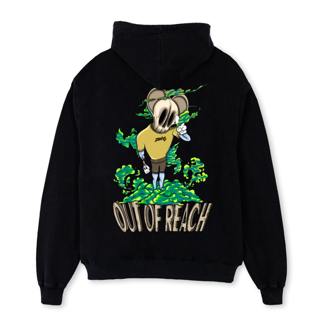 ZEURGOUTOFREACHSWEAT Black Oversized Hoodie. - Image 2