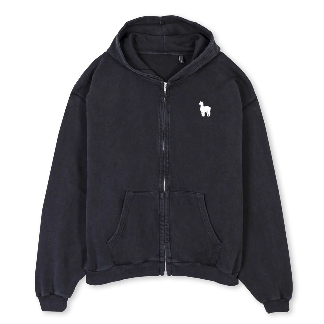 ZIP HOODIE BOTH SIDE Vintage Black Oversized Zipped Hoodie.