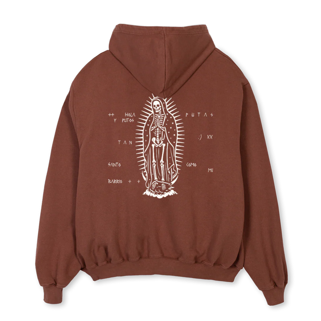 ZIPHOODIEBARGUADALUP Vintage Brown Oversized Zipped Hoodie. - Image 2